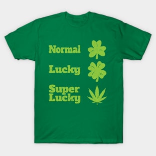 Super Lucky Cannabis and Clover Vintage Distressed Style T-Shirt